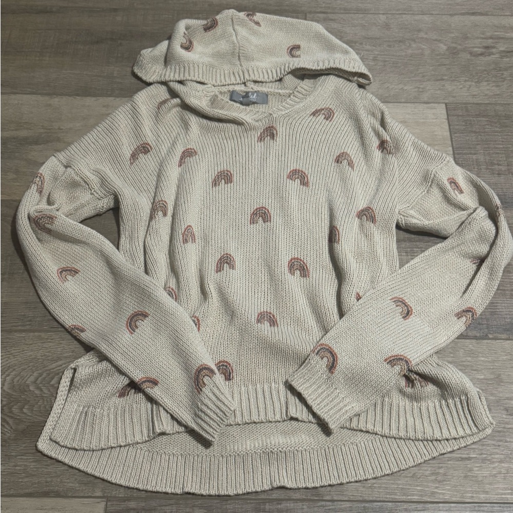 Women’s rainbow pullover knit sweatshirt